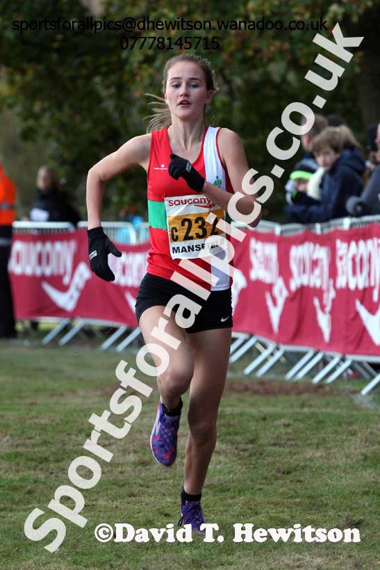 Junior women, 2016 National Cross Cpuntry Relays, Berry Hill Park, Mansfield. Photo: David T. Hewitson/Sports for All Pics